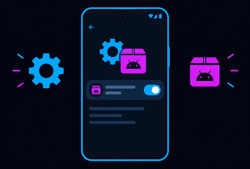 Ilustração das configurações do Android liberando a instalação do aplicativo